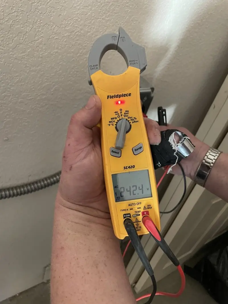 Voltage testing with clamp meter during Aluminum Wiring Replacement in Montpelier